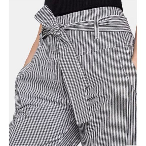 BCBGeneration Striped‎ Belted Cropped Trousers Pant Size 6 - Picture 3 of 10